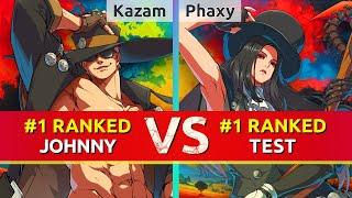 GGST ▰ Kazam (#1 Ranked Johnny) vs Phaxy (#1 Ranked Testament). High Level Gameplay