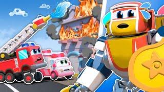 Who caused the FIRE? Brave Police Officer and Robot Policeman Detectives | Kids Cartoon