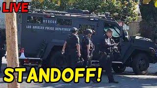 Live STANDOFF. HOSTAGE? #standoff #california #barricade