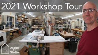 WOODWORKING WORKSHOP TOUR 2021:  Made By Wolfe's woodworking shop tour
