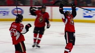 Canadian Tire Centre erupts after MacArthur scores tying goal