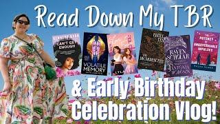 READ DOWN MY TBR BEFORE MY NEW JOB! | Challenge Vlog & Early Birthday Celebration