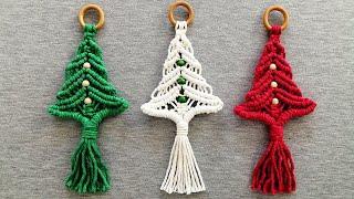 DIY  ARBOLITOS  de NAVIDAD en MACRAME (paso a paso) | DIY Macrame Christmas Tree Ornament