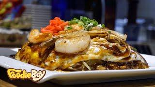 해산물 오코노미야끼 / Seafood Okonomiyaki - Korean Street Food / 서울 역삼동 철판요리집 효