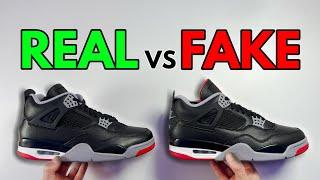 REAL VS FAKE! NIKE AIR JORDAN 4 BRED REIMAGINED SNEAKER COMPARISON!