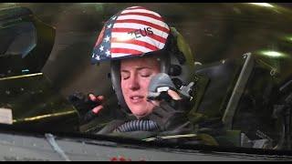 Female F-16 Fighter Pilot Take Off