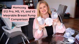 Momcozy S12 Pro, M5, V1, and V2 Wearable Breast Pump Comparison