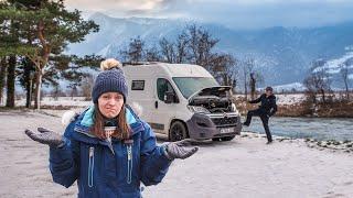 Woken by angry locals and some all too familiar engine issues (Winter van life gets tough)