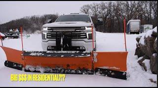 SNOW PLOWING RESIDENTIAL PROPERTIES IS IT WORTH IT?!? | HERE IS MY OPINION ON RESIDENTIAL PLOWING |