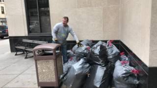 Erich Mische delivers garbage to city hall