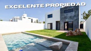 CASA en VENTA al NORTE DE MÉRIDA ¡Con alberca de EXCELENTE TAMAÑO Y CAMASTROS! Increíble precio