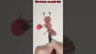 Easy way to art and draw an ant for kids #drawing #housedrawingforkidseasy #cute #ant #art