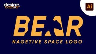 bear negative space logo design tutorial for begginers | adobe illustrator tutorial | designbazzar