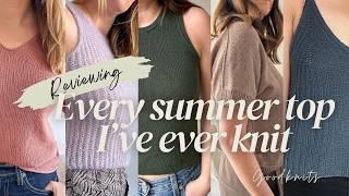 Reviewing every summer top I've ever knit + 4 things I've learned that go beyond fibre & gauge