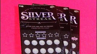 SOOD 1463: SHOCK BIG WIN! THREE $10 SILVER STREAK FL Lottery Scratch Tickets