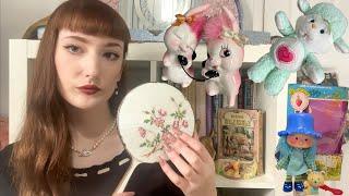 ASMR vintage haul ~ vanity items, books, 80’s toys ~ first time using the blue yeti 