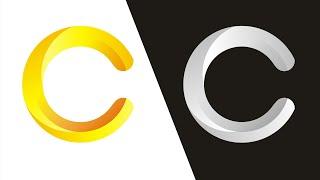"C" 3D Effect Design - ALPHABET | CorelDRAW Indonesia