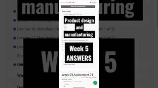 NPTEL 2023 Product design and manufacturing week-5 answers #nptelanswers #productdesign