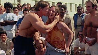 Arnold Schwarzenegger poses in jail, kisses girl, but turns down boyfriend / Pumping Iron (1977)