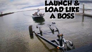 Launching and loading a bass boat.