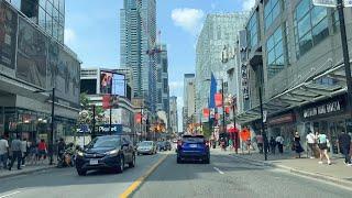 Largest City in Canada : Downtown Toronto Drive via Gardiner Expressway & Yonge Street