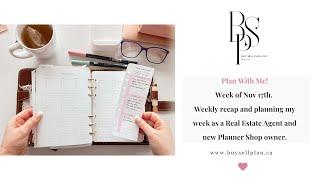 PLAN WITH ME! Week of Nov 17 | My process as a Real Estate Agent and new Planner Shop Owner