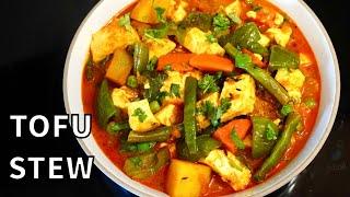 HEALTHY STEWED TOFU CURRY WITH VEGETABLES (VEGAN) | Tofu Recipe Indian Style