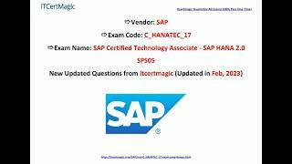 [Feb, 2023] Itcertmagic C_HANATEC_17 PDF Dumps and C_HANATEC_17 Exam Questions (126-141)