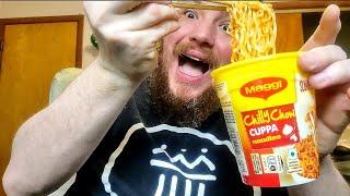 Brandon's Sampler Platter: Maggi, Chilly Chow Cuppa Noodles (Indian Instant Noodles)