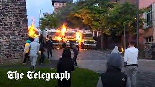 Nationalist youth throw petrol bombs at police in Northern Ireland