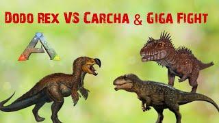 Dodo Rex VS Carcha & Giga   I Ark ultimate Mobile Edition mobile  #ark #gameplay #mobilegameplay