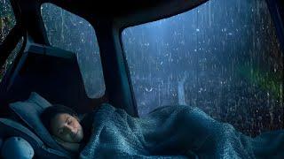 Sleep Instantly with Sound Rain & Thunder at Night - Rain Sounds on Window Car for Deep Sleep