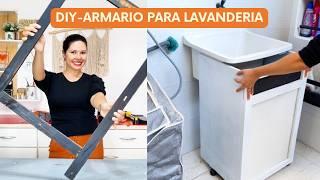 Como fazer um armário para lavanderia pequena- ideia para casa ALUGADA