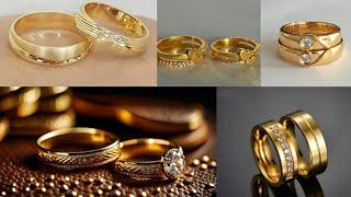 gold couple rings design||engagement rings collection 2024 ||new model gold ring design #pujaji