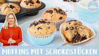 Muffins mit Schokostücken  |  das beste Muffinrezept mit Schokolade | Einfach Backen