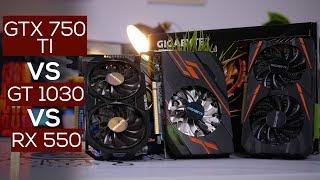 افضل كارت شاشة تحت 2000 جنيه ؟ - GT 1030 Vs RX 550 Vs GTX 750ti