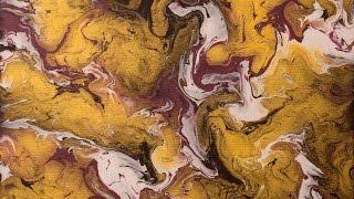 Abstract Acrylic Fluid Painting Demo | Untitled Gold (no.4) by Charles E. McNeal