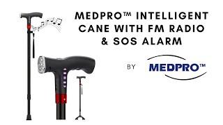 MEDPRO™ Intelligent Walking Cane with FM Radio, SOS Alarm and Night Light.