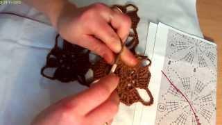 КАК ВЯЗАТЬ КОФТУ КРЮЧКОМ. ПОДРОБНОЕ ОПИСАНИЕ.3 ЧАСТЬ. (половинка мотива)  .
