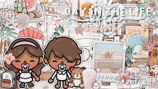 ೀ a day in the life of the twins! *FIRST DAY*  || *voiced*  || toca boca life roleplay ୧ ‧₊˚