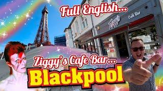 Eating a Full English Breakfast in a David Bowie Inspired Cafe in Blackpool - Ziggy's