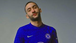 Hakim Ziyech, through a promotional advertisement for the new Chelsea jersey  