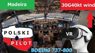 X-PLANE 12 PRO Pilot training extreme dangerous weather on Madeira Airport on LIVE by Boeing 737-800