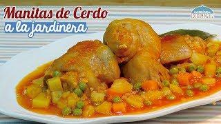 Manitas de cerdo a la jardinera - Receta tradicional - Recetas paso a paso, tutorial