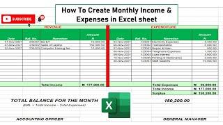 How to make monthly income and expenses in excel sheet