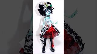 I made a Tim Burton style doll!  #art #doll #artist #ooak #monsterhigh #custom #dollrepaint