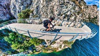 La Ciclabile a Strapiombo sul Lago di Garda! Giro ad Anello-E l'Isola delle 100,000 BOMBE!!!