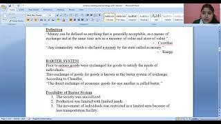 B.COM SEM 1 CURRENCY BANKING AND EXCHANGE UNIT 1 LECTURE 1 MONEY AND ITS FUNCTIONS 04/05/2021