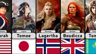 Most Famous Female Warriors From Each Country | Some of Them You Won't Believe exist!