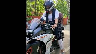 FEMALE BIKE RIDERS #SHORTS | chubby girl riding ktm bike |